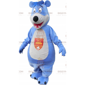 Großer blau-weißer Bär BIGGYMONKEY™ Maskottchen-Kostüm -