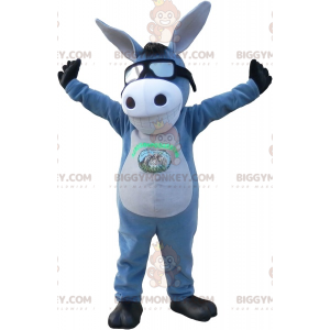 BIGGYMONKEY™ mascottekostuum van grijze en witte ezel met een