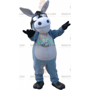 BIGGYMONKEY™ mascot costume of gray and white donkey with a