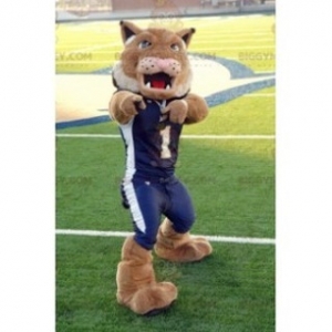 BiggyMonkey mascot: Brown lion tiger mascot in blue sportswear. Discover @biggymonkey_mascots #mascots - Link : https://bit.ly/3linbWk - BIGGYMONKEY_0789 #mascots #mascot #event #costume #biggymonkey #marketing #customized #tiger #blue #brown #sportswea... https://www.biggymonkey.com/en/lion-mascots/789-brown-lion-tiger-mascot-in-blue-sportswear.html
