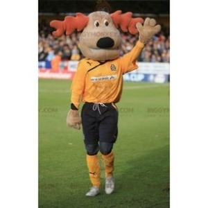 BiggyMonkey mascot: Brown reindeer dog mascot. Discover @biggymonkey_mascots #mascots - Link : https://bit.ly/3linbWk - BIGGYMONKEY_0629 #mascots #mascot #event #costume #biggymonkey #marketing #customized #dog #brown #costume #reindeer #custom https://www.biggymonkey.com/en/dog-mascots/629-brown-reindeer-dog-mascot.html
