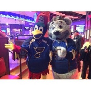 BiggyMonkey mascot: 2 mascots: a gray bear and a black red and yellow bird. Discover @biggymonkey_mascots #mascots - Link : https://bit.ly/3linbWk - BIGGYMONKEY_0721 #bear #and #black #red #yellow #gray #bird #mascots #mascot #event #costume #biggymonke... https://www.biggymonkey.com/en/bear-mascot/721-2-mascots-a-gray-bear-and-a-black-red-and-yellow-bird.html