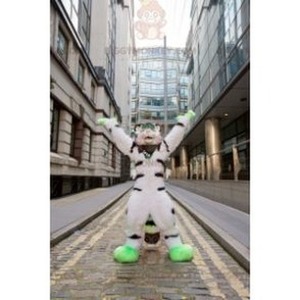 BiggyMonkey mascot: White black and green hairy cat mascot. Discover @biggymonkey_mascots #mascots - Link : https://bit.ly/3linbWk - BIGGYMONKEY_0445 #white #mascots #mascot #event #costume #biggymonkey #marketing #customized #green #and #black #cat #co... https://www.biggymonkey.com/en/cat-mascots/445-white-black-and-green-hairy-cat-mascot.html